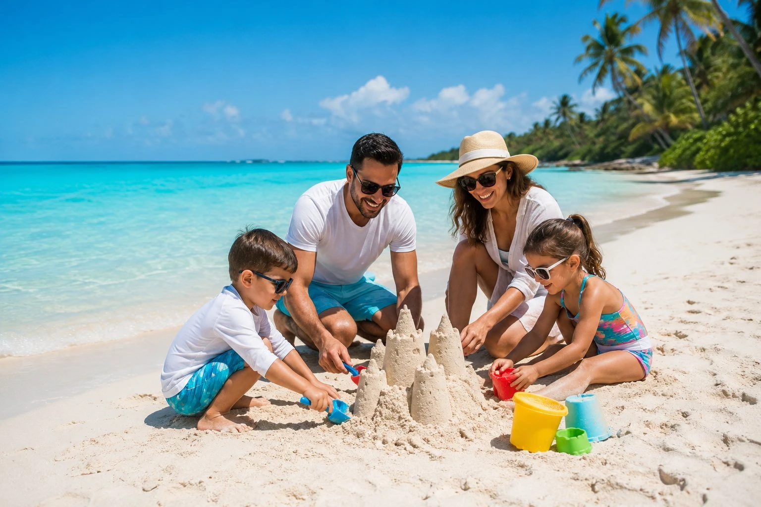 Family enjoying the beach in Florida