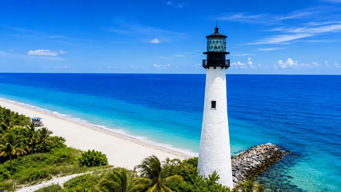 Cape Florida lighthouse on Key Biscayne, South Florida